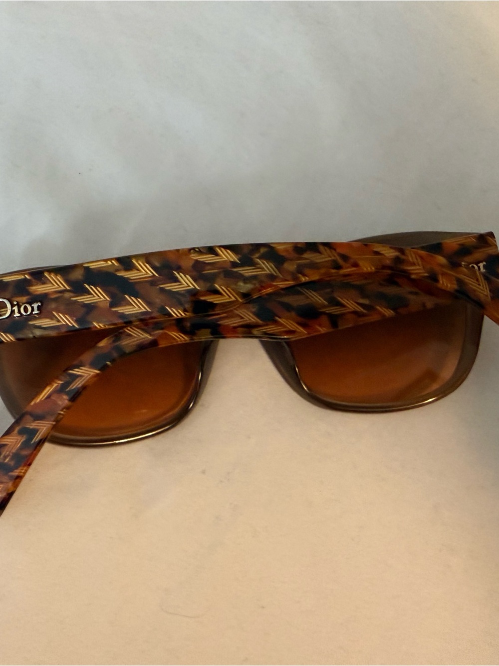 Dior Men’s Tortoiseshell Frame Sunglasses with Amber Lenses